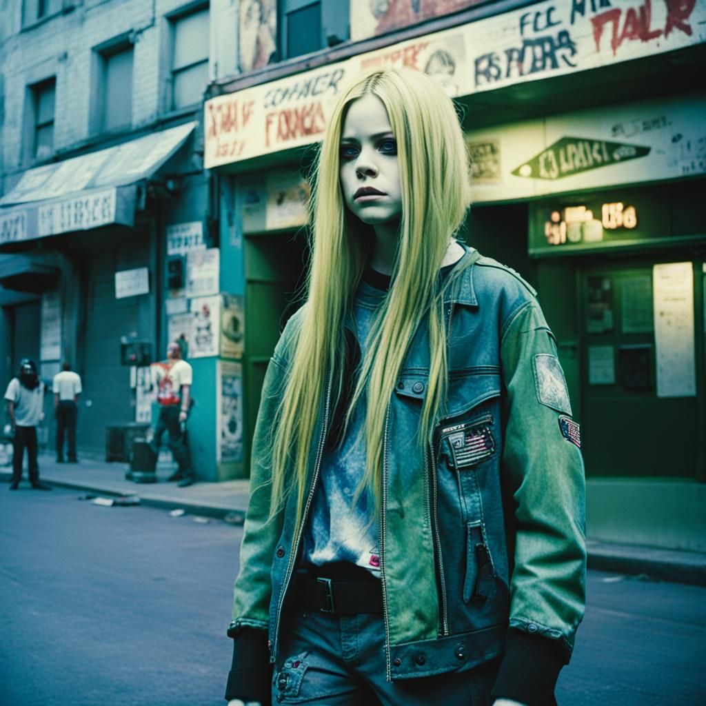 Avril Lavigne in Grunge Street Fashion