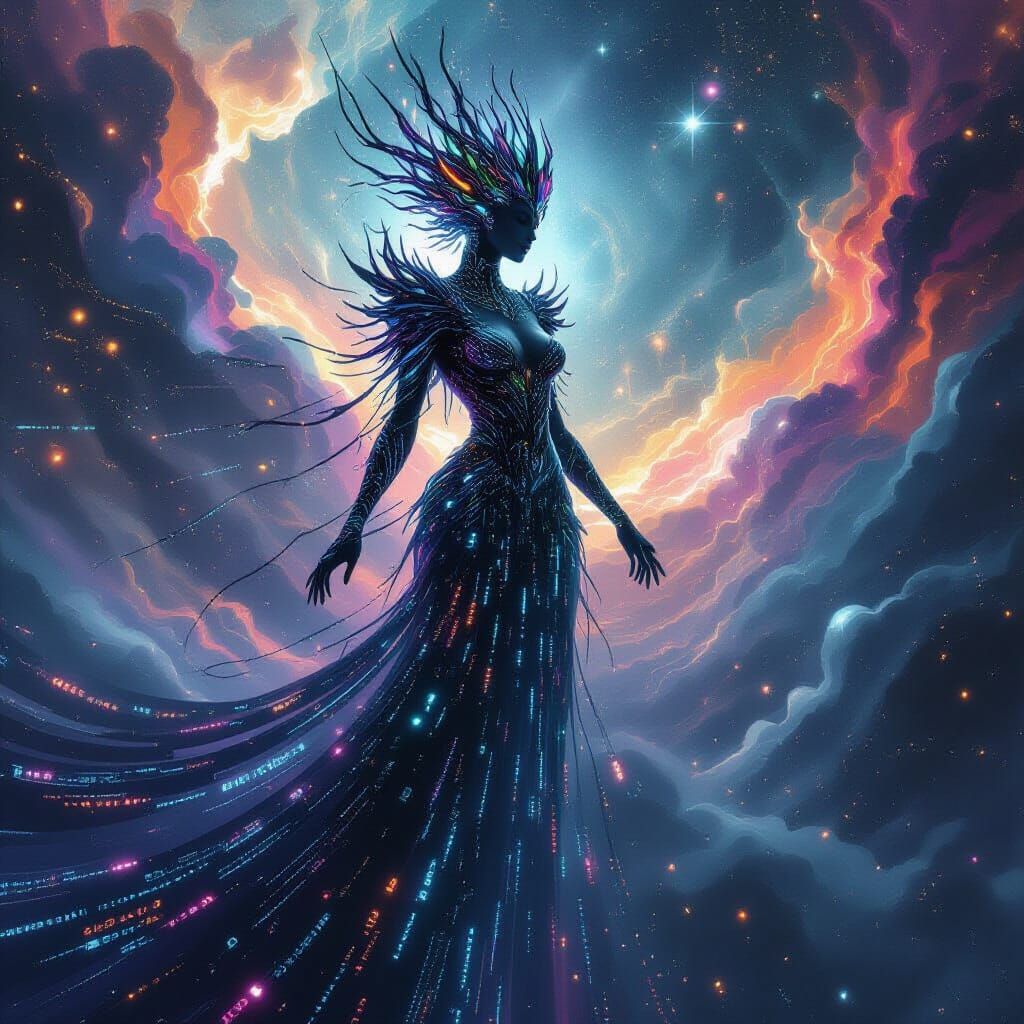 Spectral Queen of Binary Code in Digital Nebula