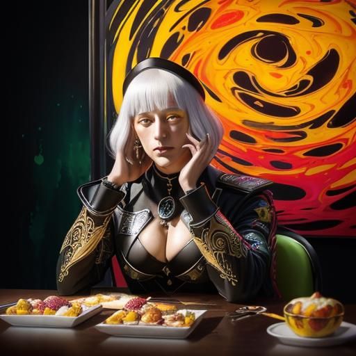 Gelato Desserts in Surrealist Expressionist Style