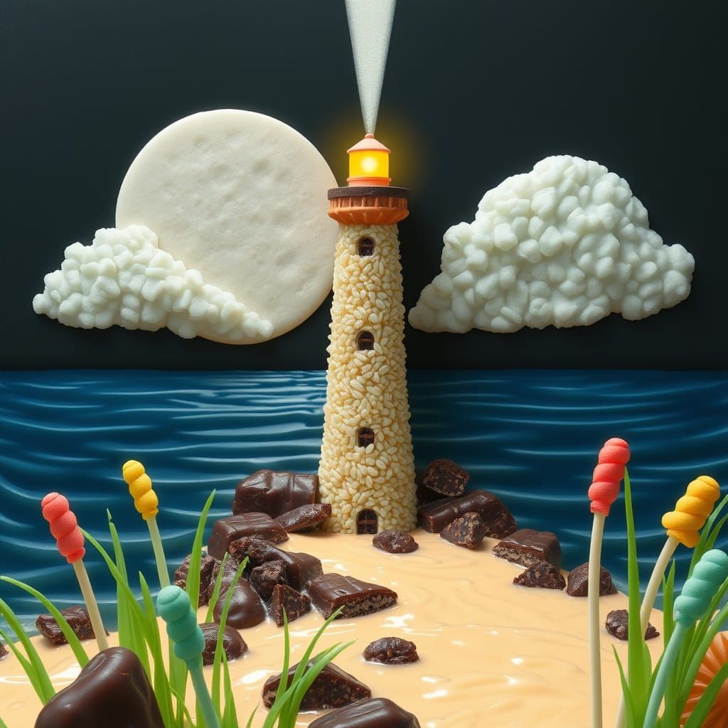 Rice Lighthouse in Dreamlike Jelly Landscape