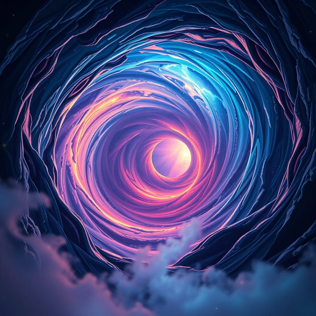Cosmic Wormhole Gateway in Hyper-Realistic Style