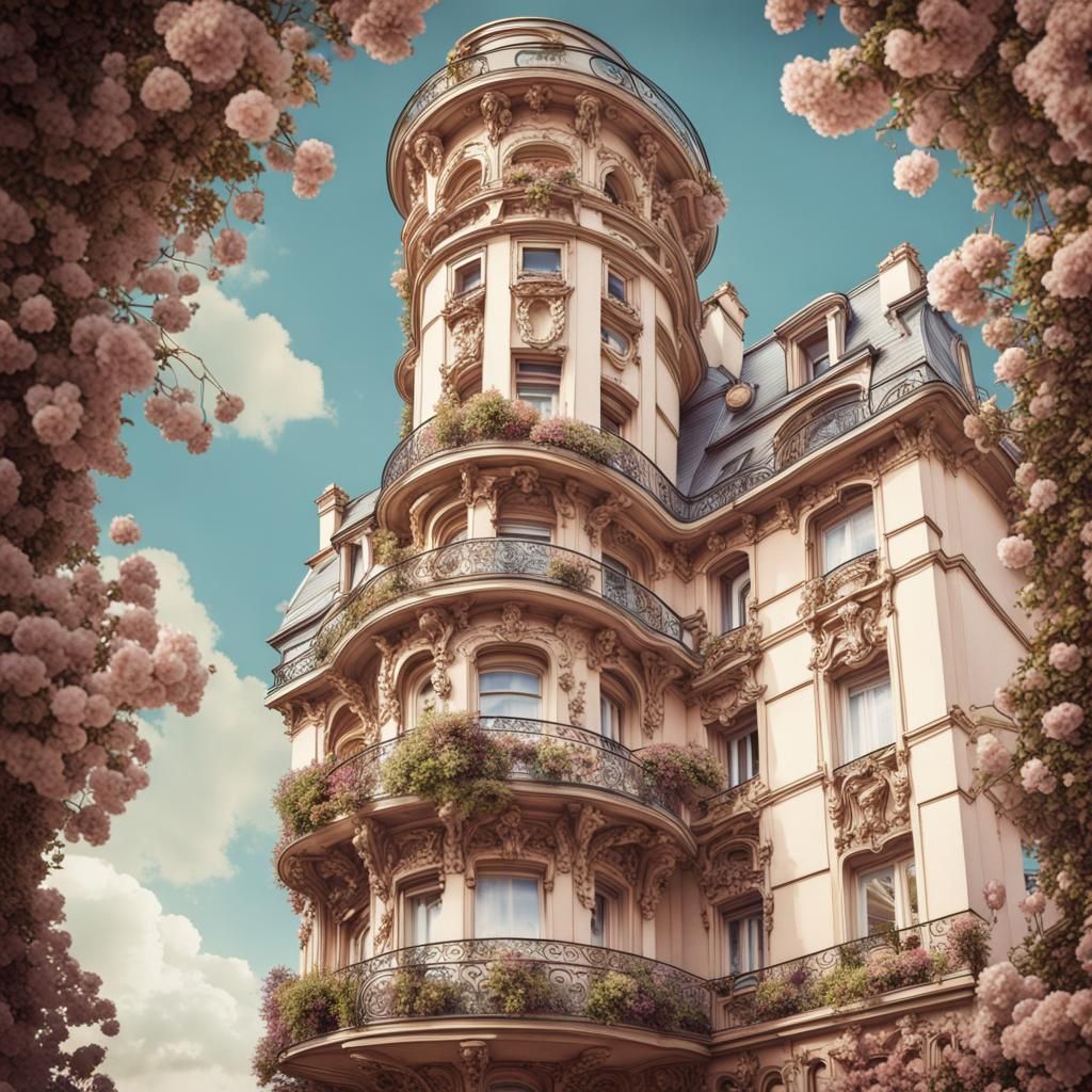 Tower Block Garden: Art Nouveau Rococo Architecture