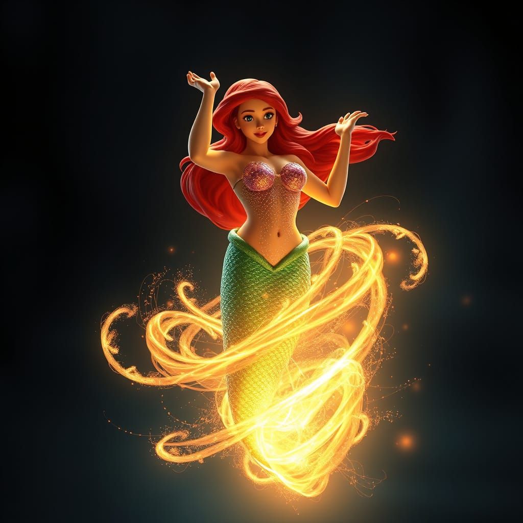 Hyperrealistic Ariel Mermaid to Human Transformation