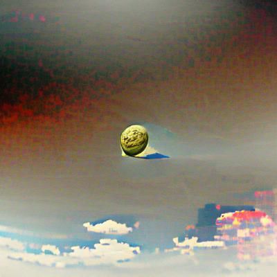 Planet Gagillion and Moon Gangus Digital Art