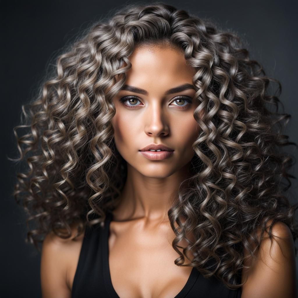 Fair Skinned Woman with Dark Gray Eyes Portrait