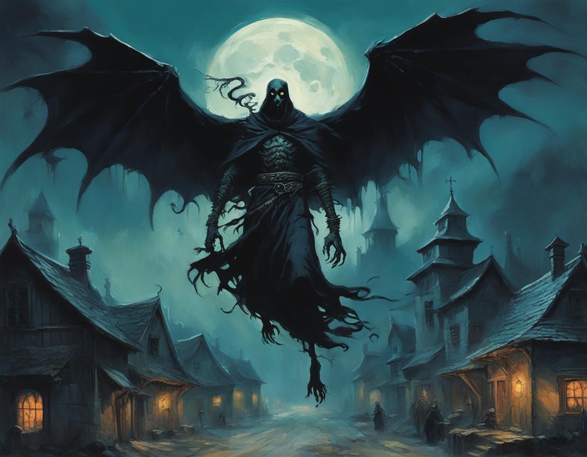 Terrifying Ghost Spirit in Dark Fantasy Style