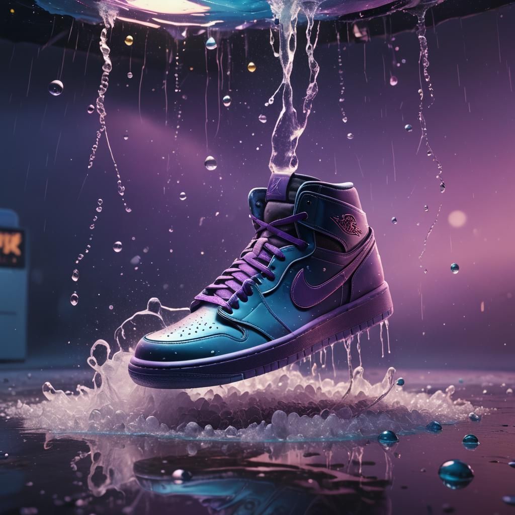 Air Jordan One Soaked in Space: 3D Render