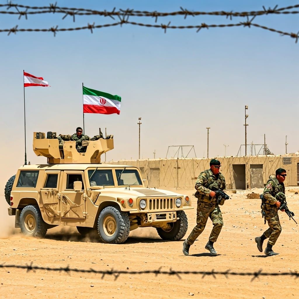 Desert Military Base Under Blazing Sun