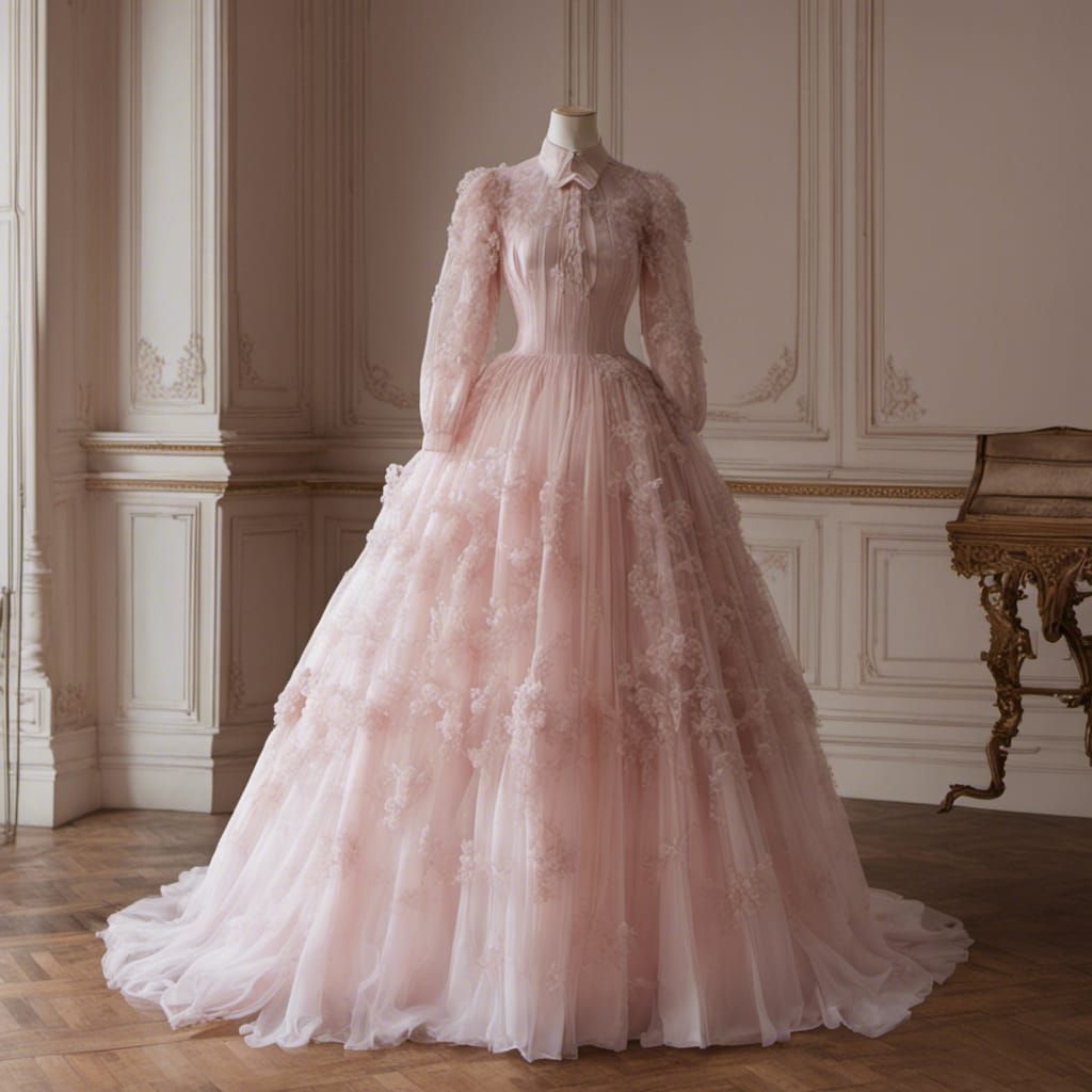 Rococo Dress with Ribbon on Dress Form