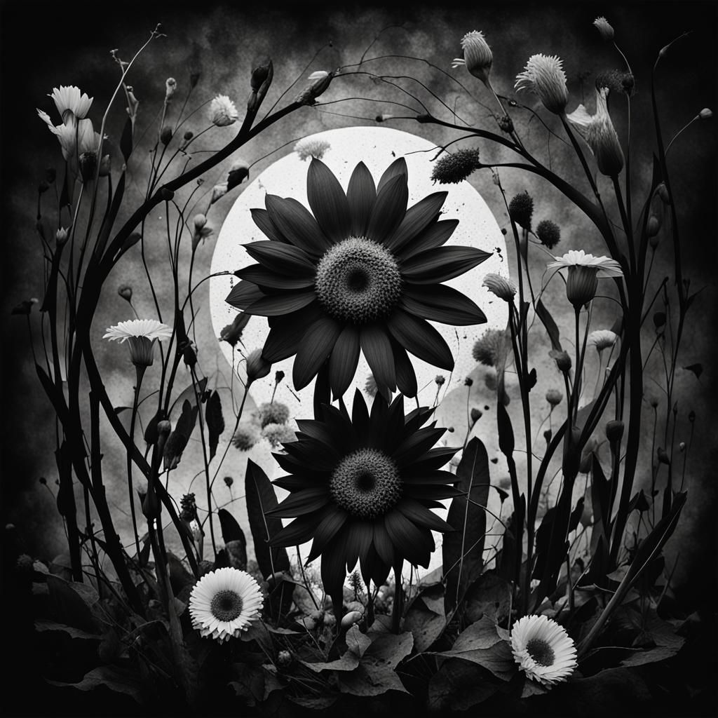 Abstract Shapes in Field of Dead Flowers