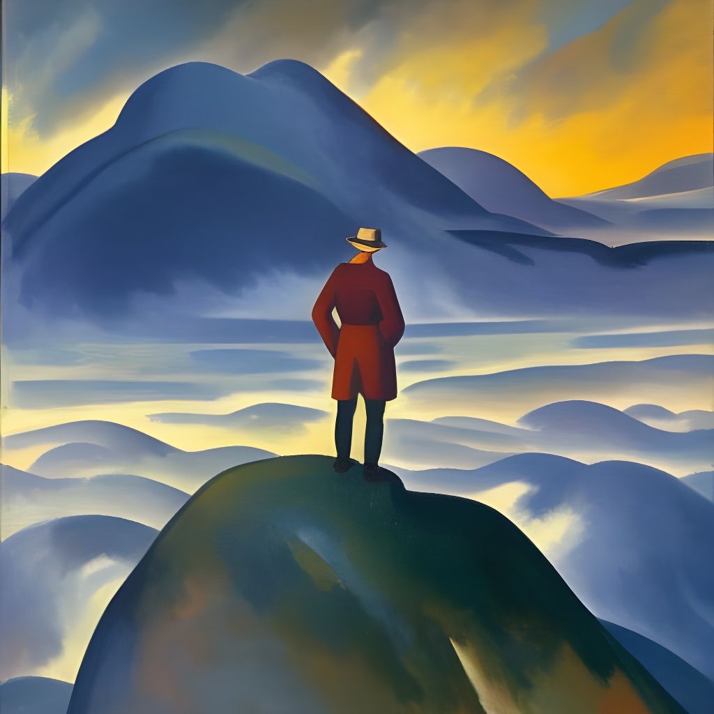 Wanderer Above the Sea of Fog: Cubist Style