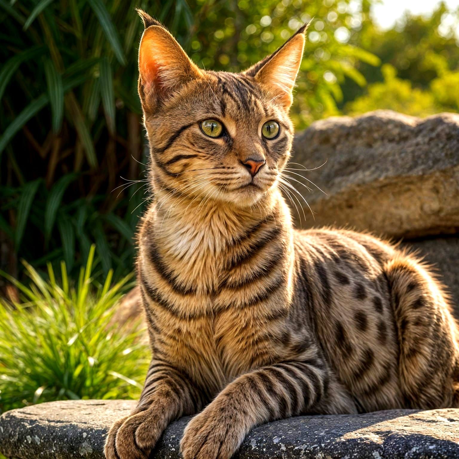 Exotic F1 Savannah Cat in Hyper-Realistic Style