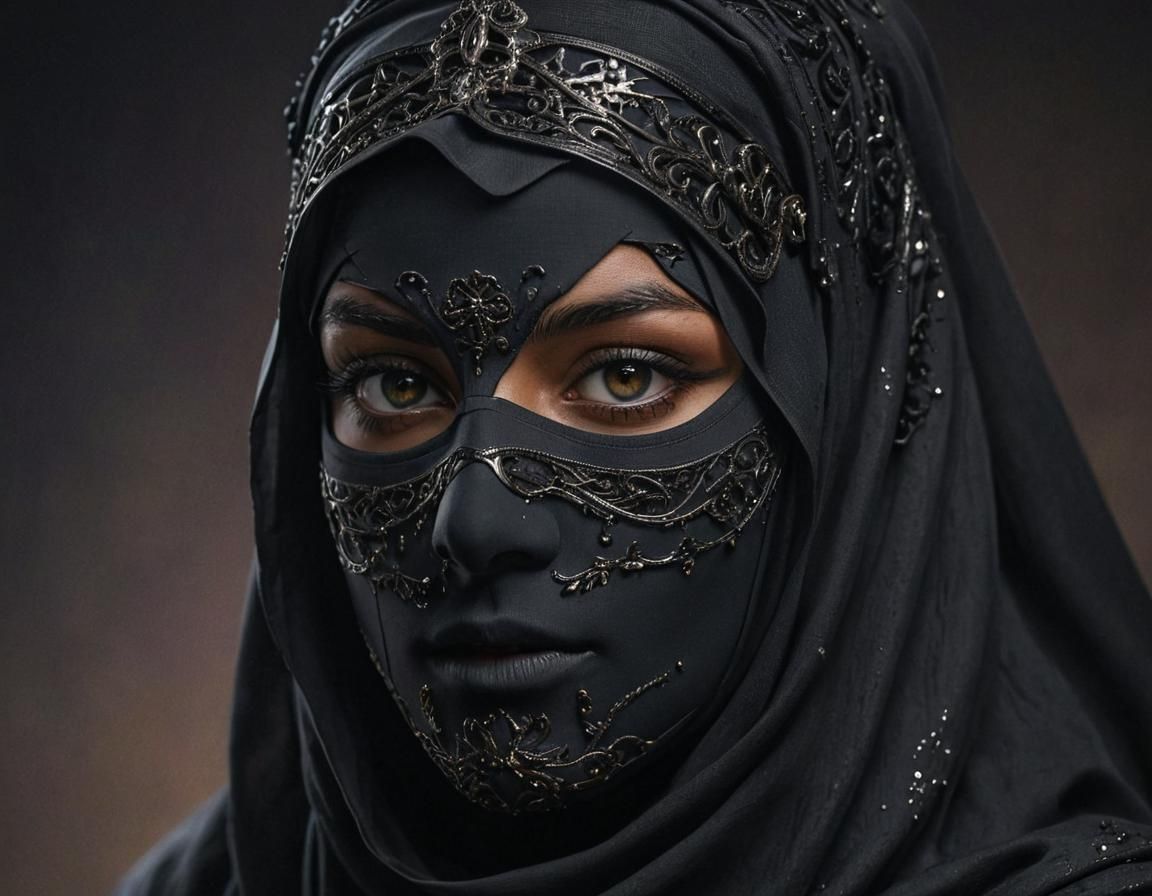 Dark Princess in Semi-Transparent Niqab: Splash Art