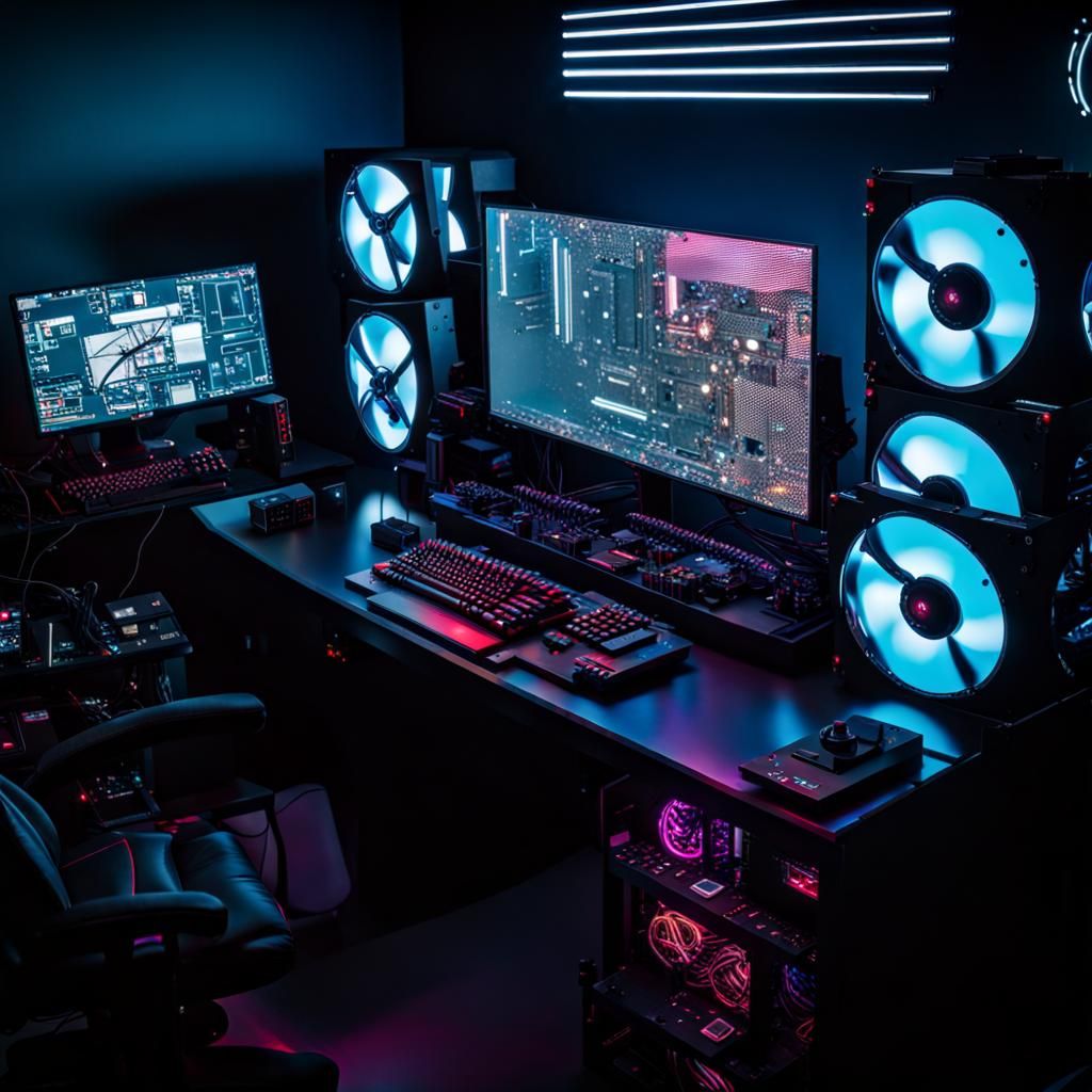 Cyberpunk Gaming Center Microphotograph