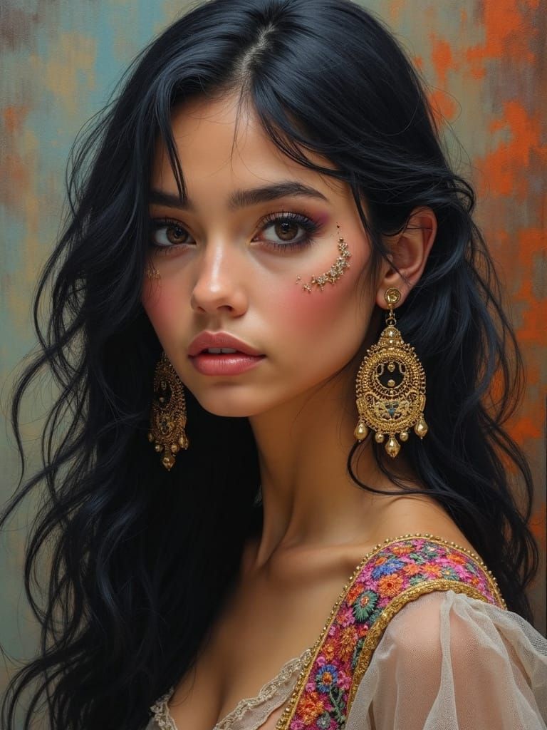 Glamorous Gypsy Princess in Vibrant Colors