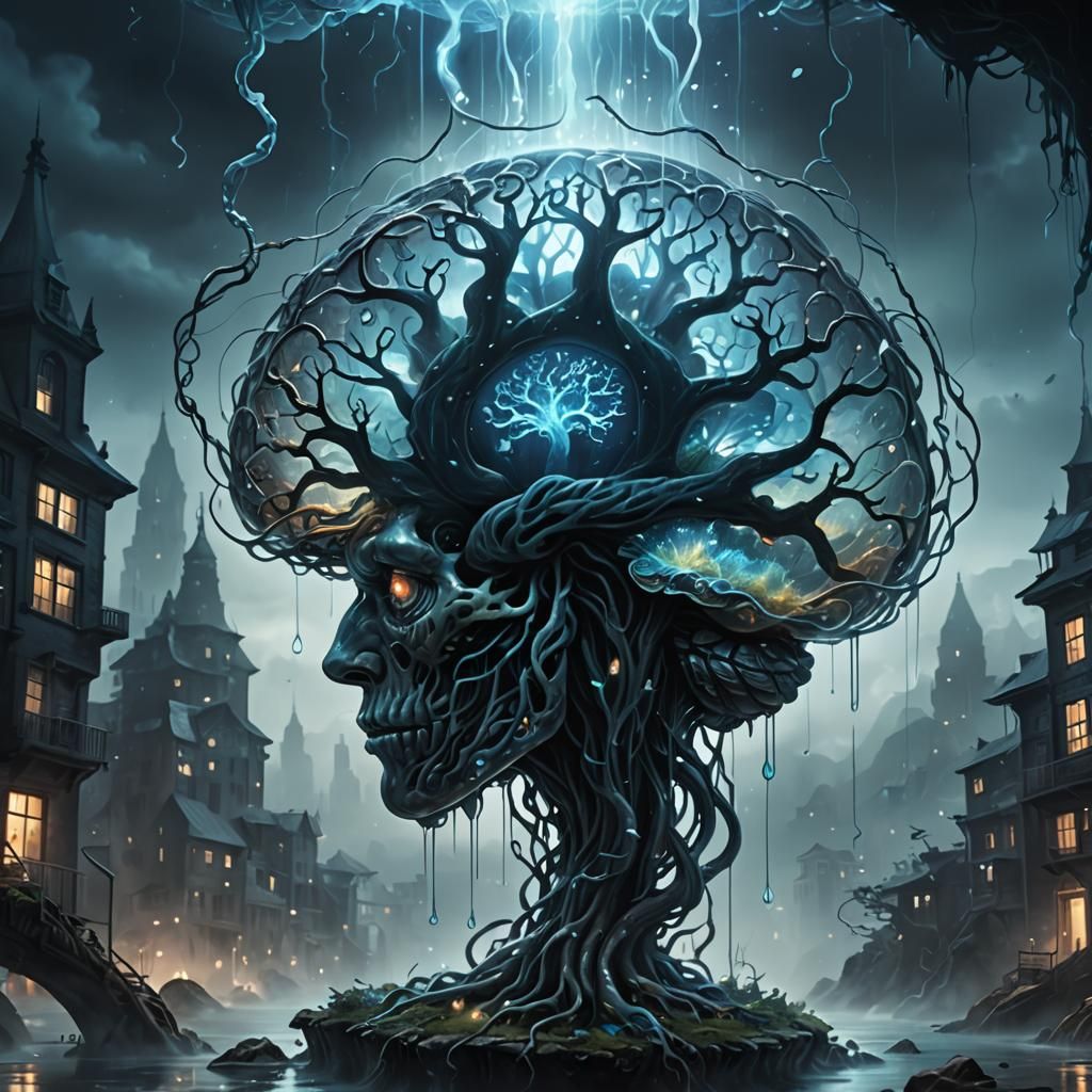 Brain in Glass: Dark Fantasy Concept Art