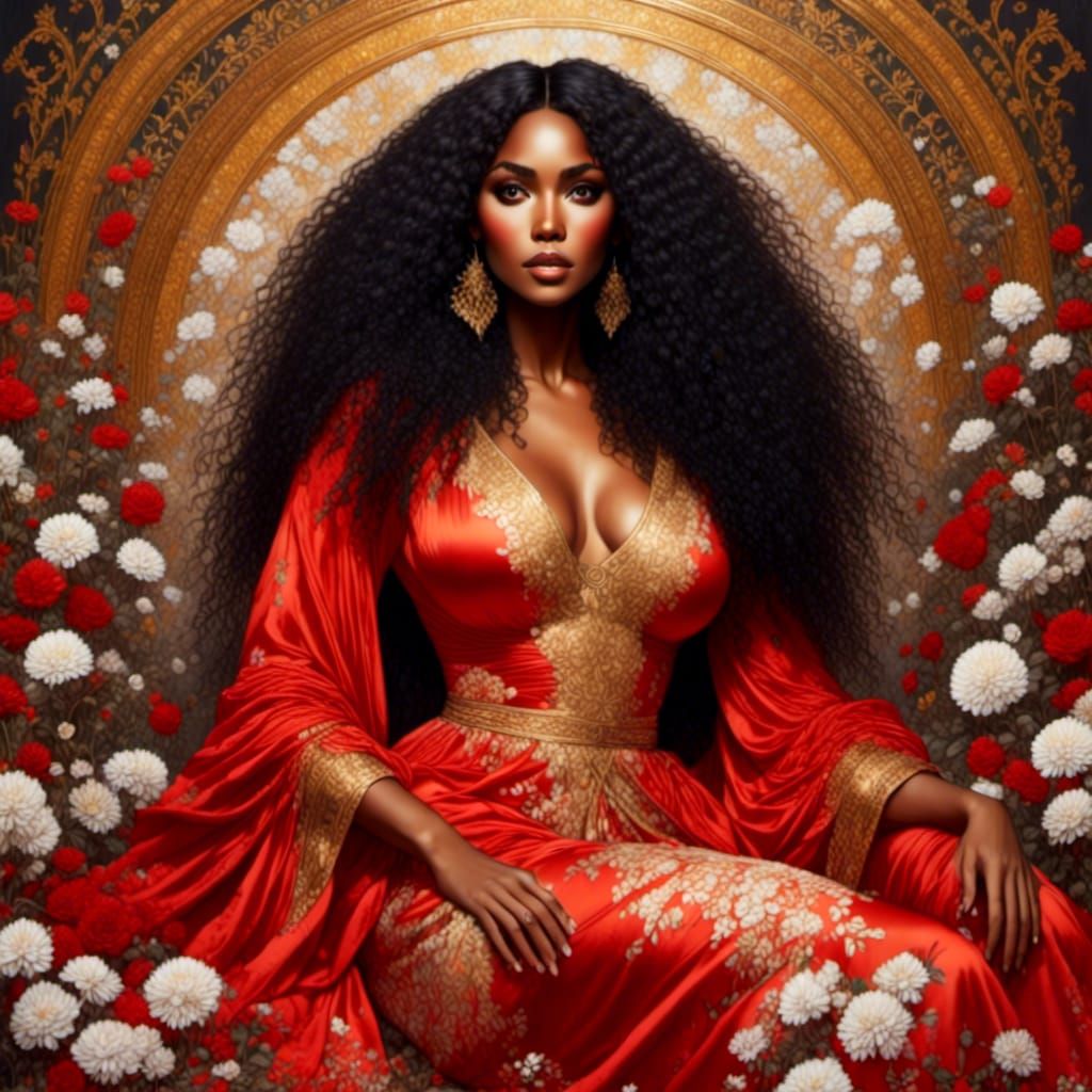 Woman with Snake in Inked Art Style