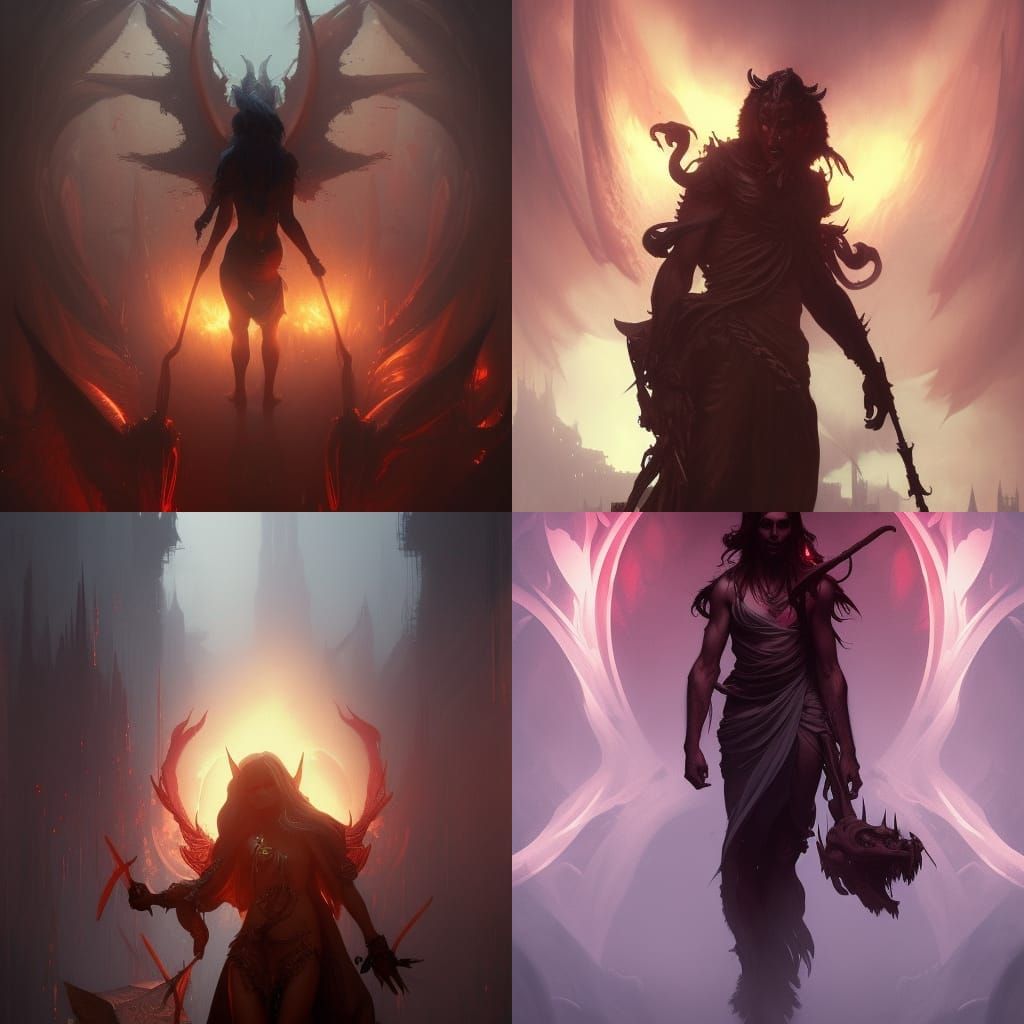 Sensual Gay Demon in Dark Fantasy Style