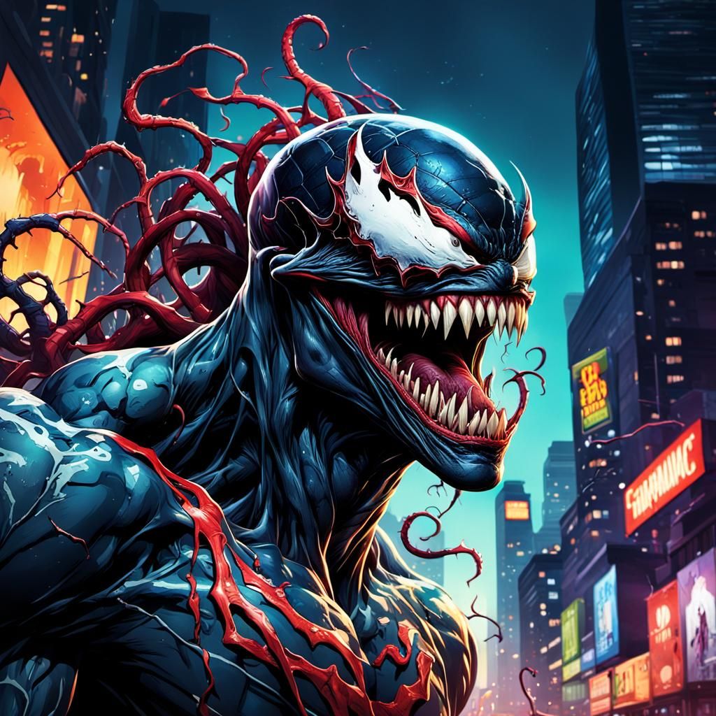 Menacing Mad Venom with Maniacal Grin