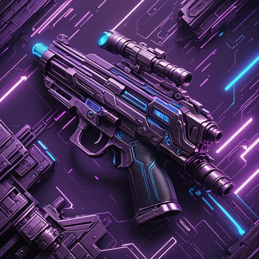 Futuristic Laser Gun with Glowing Accents