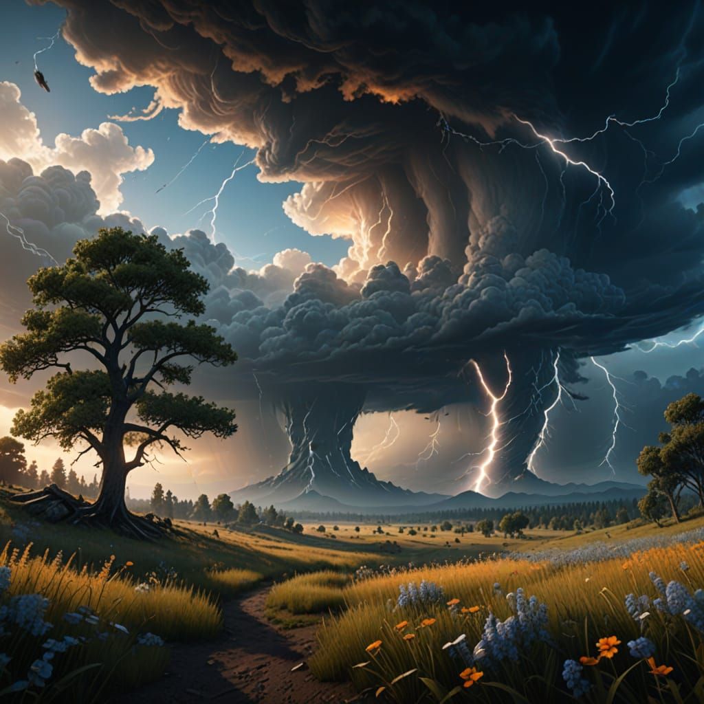 Ethereal Stormscape in Vibrant Color