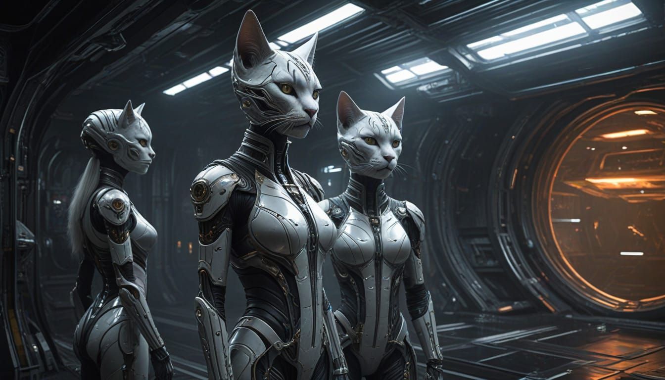 Regal Spacefaring Couple Embarks on Futuristic Odyssey