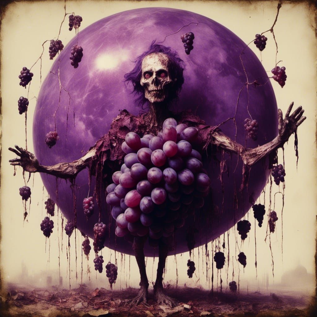 Macabre Grape Creature on Purple Planet