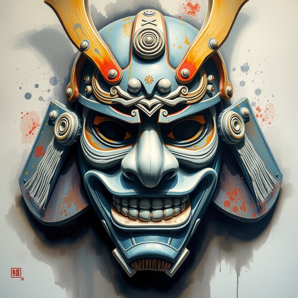 Surreal Samurai Masterpiece in Gouache Impressionism