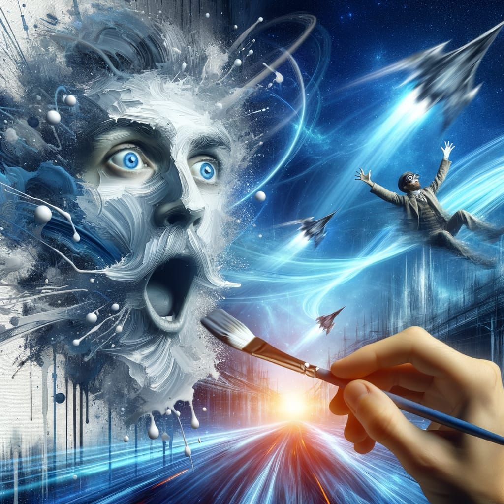 Abstract Dreamscapes with Energetic Brushstrokes and Cosmic ...