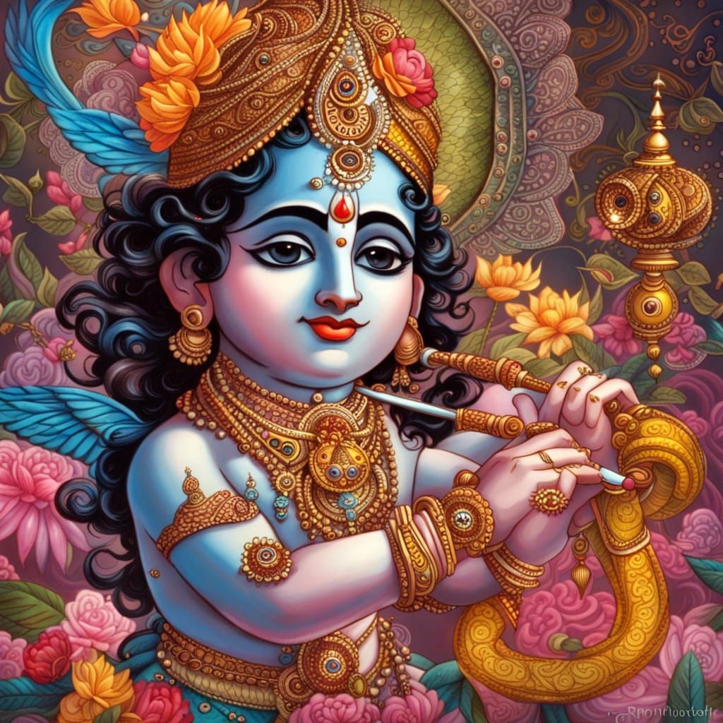 Lord Krishna: Traditional Spiritual Art