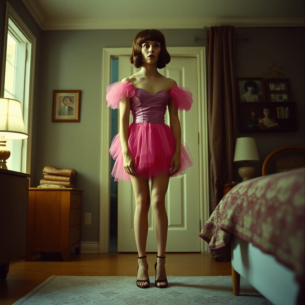 Youth Caught in Vulnerable Moment in Pink Tulle Dress