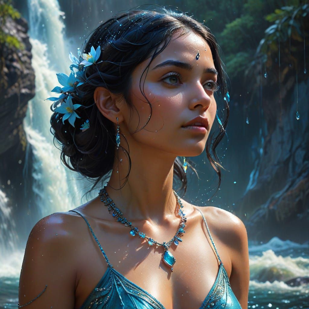 Ethereal Goddess of the Waterfall