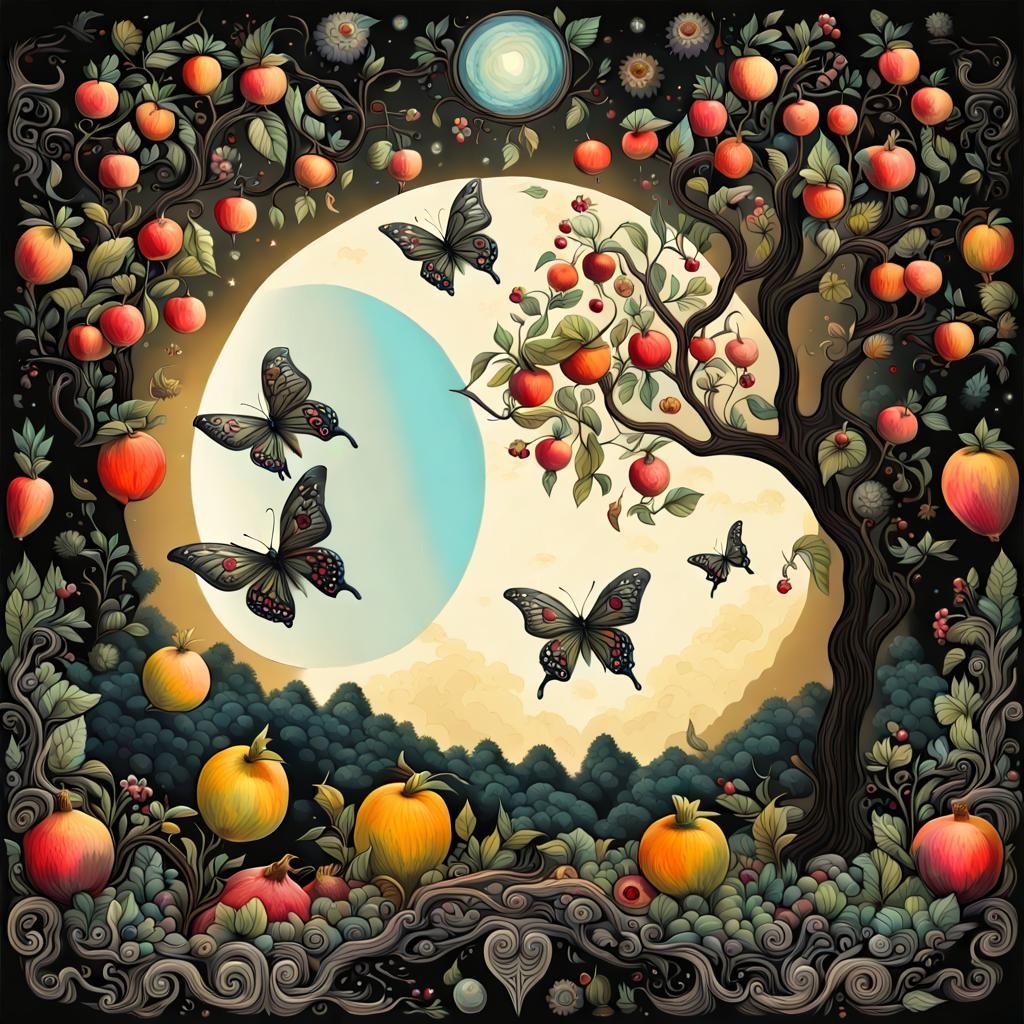 Fantastical Summer Landscape with Cosmic Colors