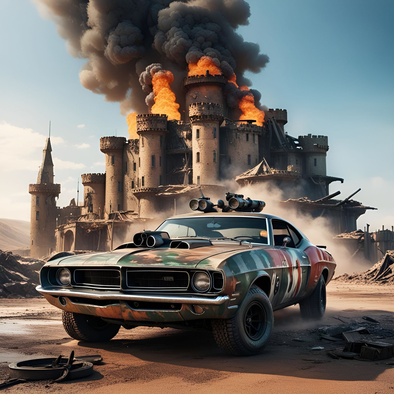Mad Max Muscle Car with Tank Turret