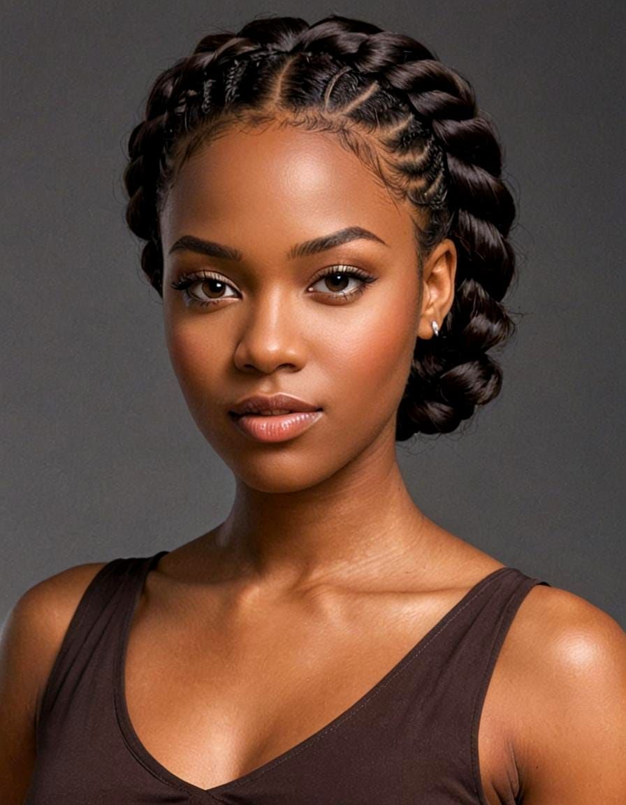 Elegant Black Woman with Peaceful Aura