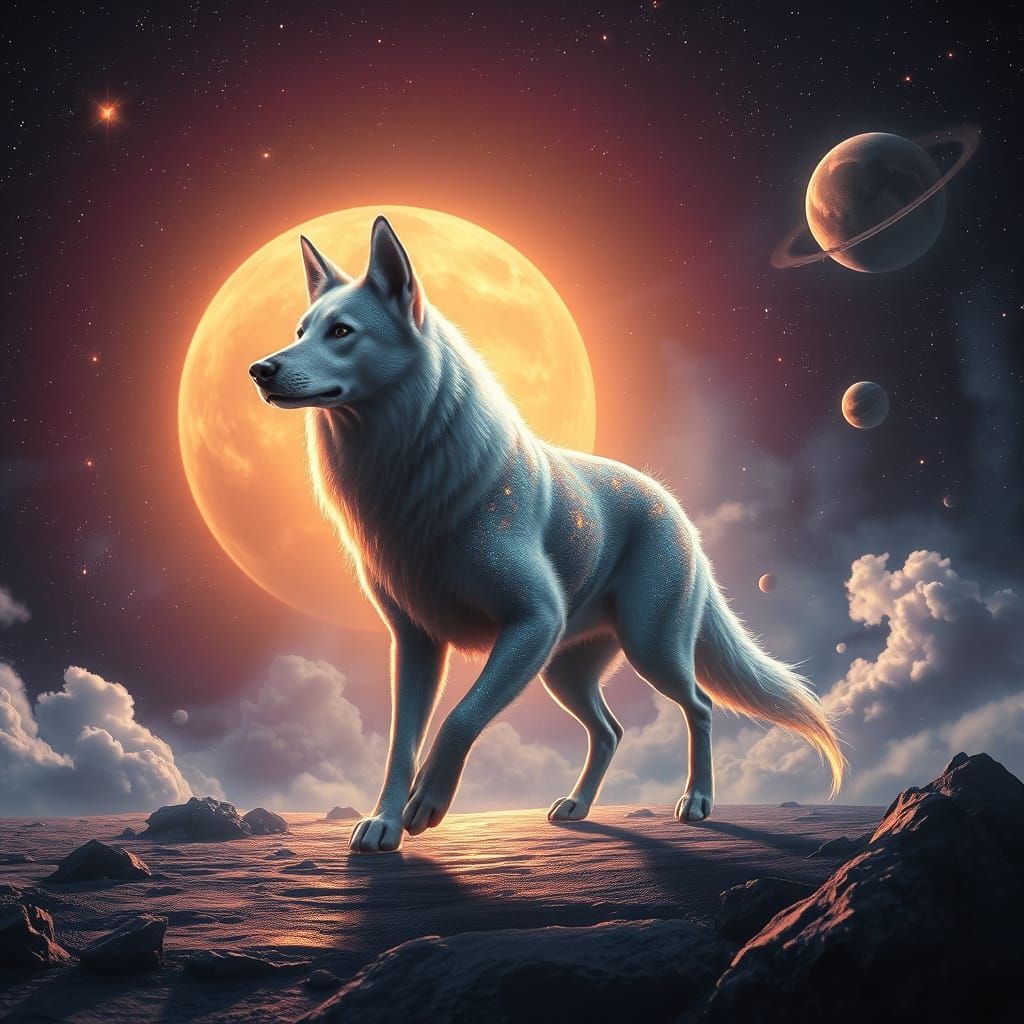 Celestial Canine in Iridescent Coat