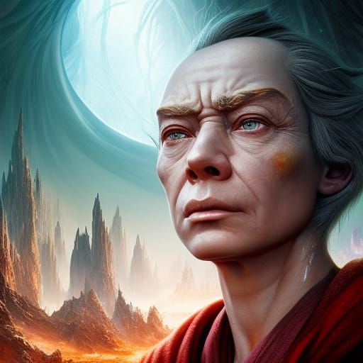 Yoda Portrait in Pop Art Style, Photorealistic