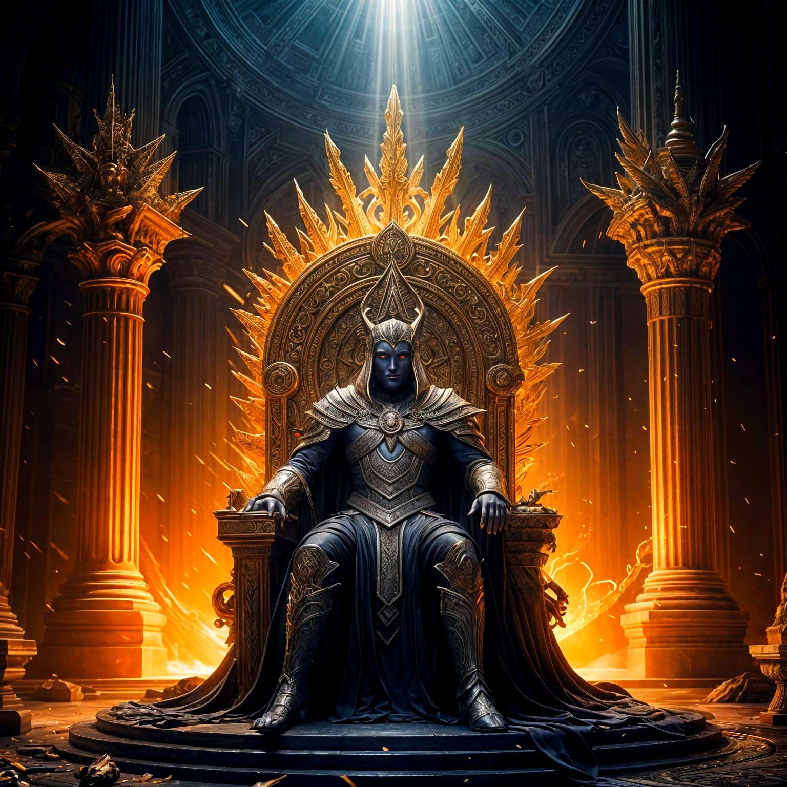 Surreal Fantasy God Reigns Supreme with Celestial Throne