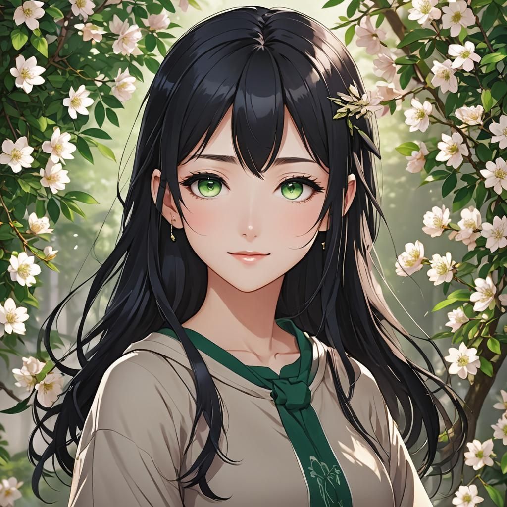 Anime Style Portrait of a Beautiful Teenage Girl