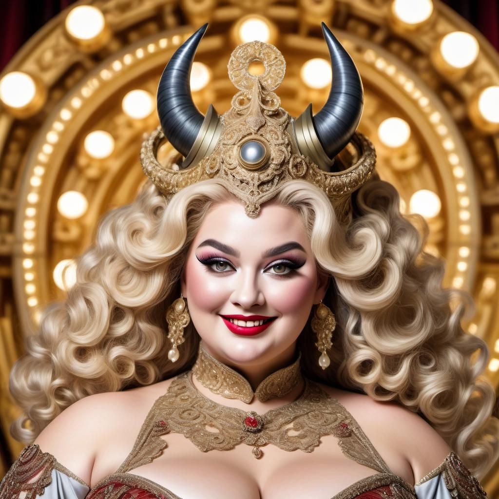 Curvaceous Opera Singer in Elaborate Costume