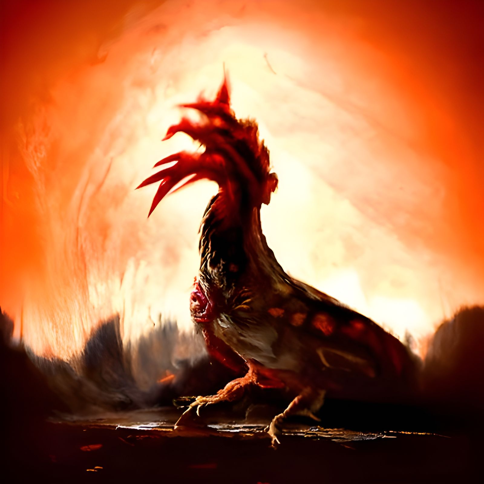 Sinister Chicken Lizard Hybrid by Rutkowski