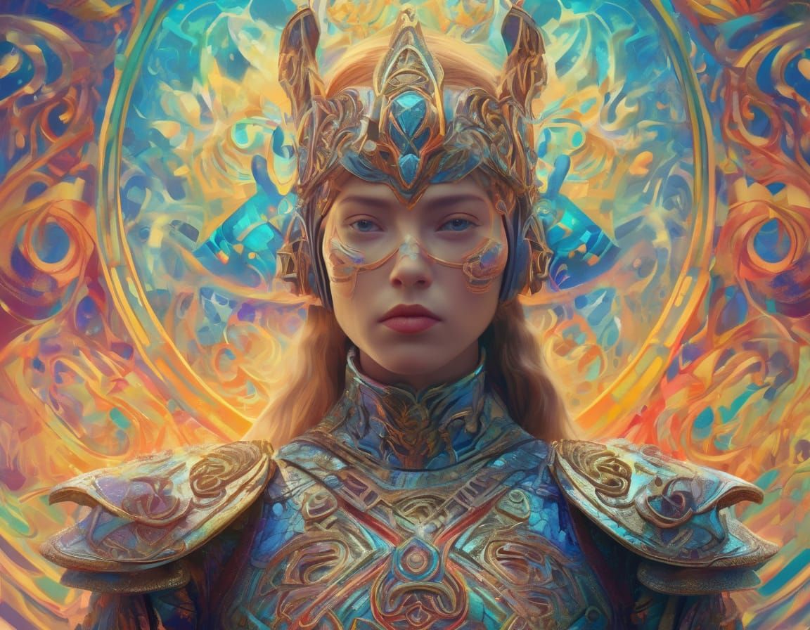 Mystical Knightess in a Surreal Celtic Realm