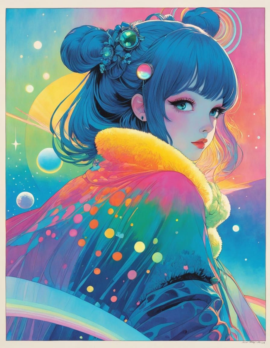 contrasting, early 1970s, starched