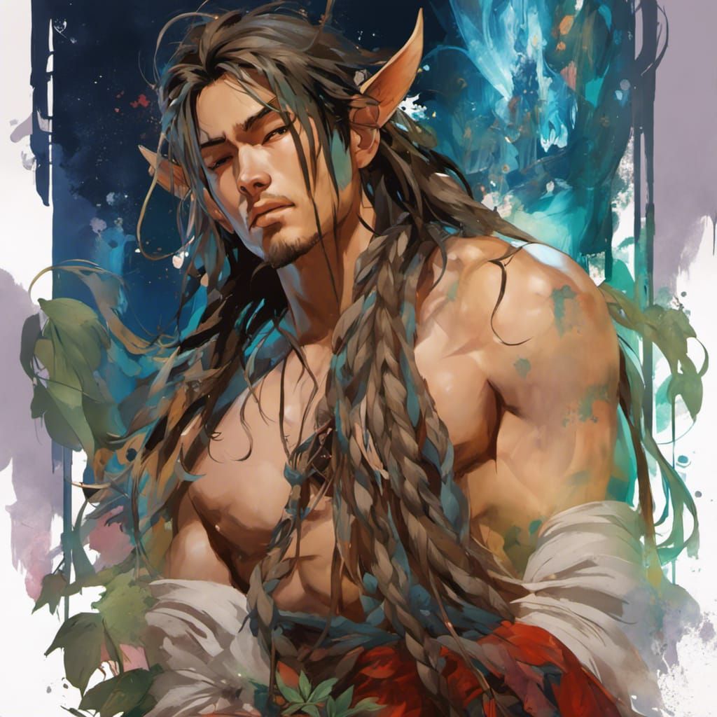 Graffiti Art of a Shirtless Elf Fairy