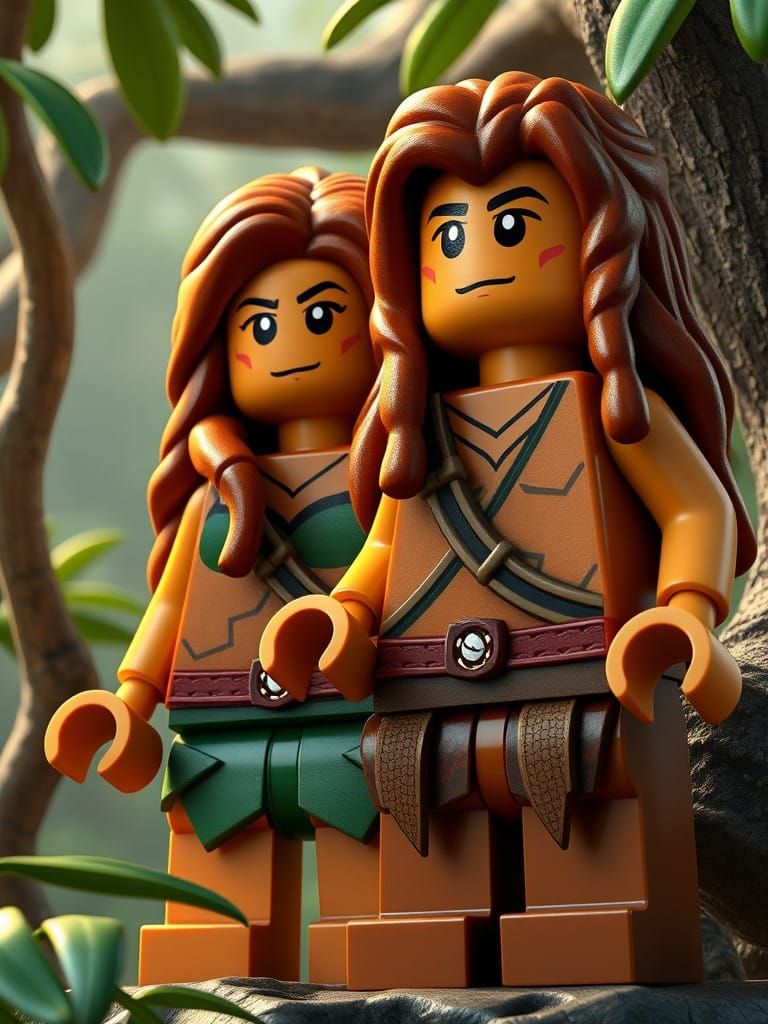 Tarzan and Jane in Vibrant Lego Anime