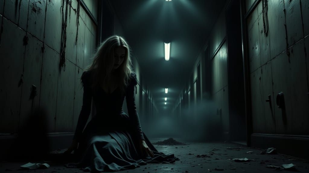 Alice in Wonderland Asylum Portrait in Dark Fantasy Style