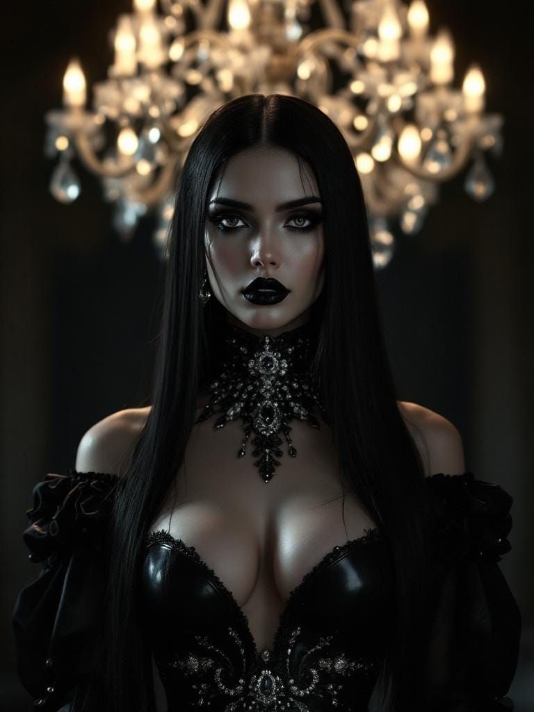 Gothic Empress in Obsidian Latex Portrait