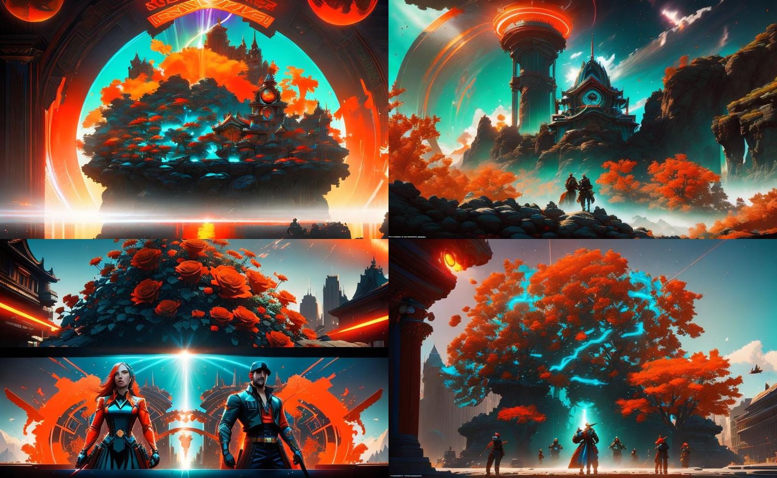 Hyperdetailed Concept Art with Roses and Motorcycles