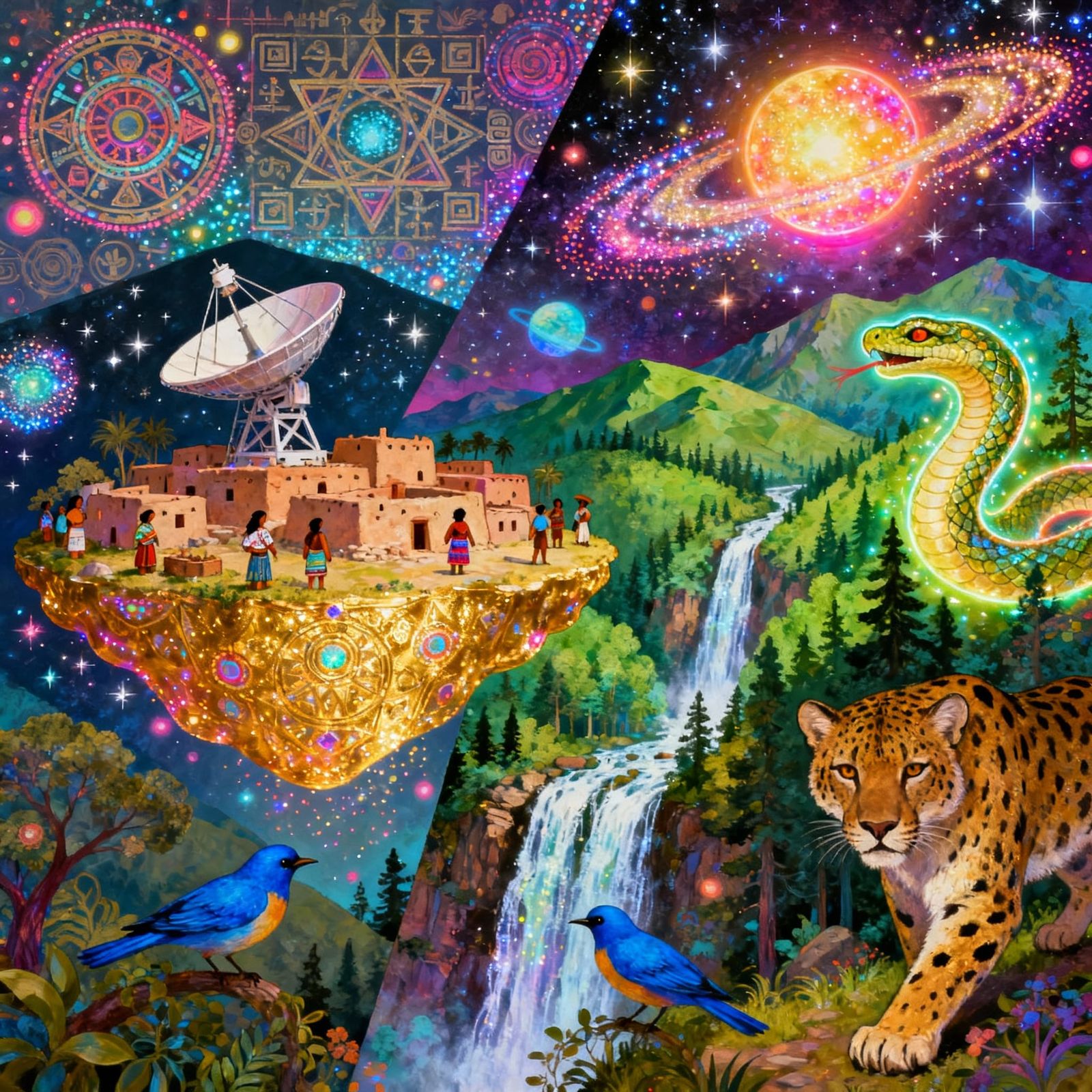 Psychedelic Pueblo Village on Floating Island