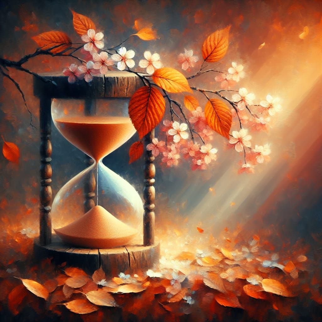 Enchanted Hourglass in Soft Focus Oil Painting